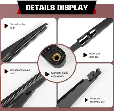 OTUAYAUTO Rear Windshield Wiper Arm- Replacement for 2016-2020 KIA Sorento, Telluride 2020-2024 Back Window Wiper Blade Arm and Blade Accessories Assembly