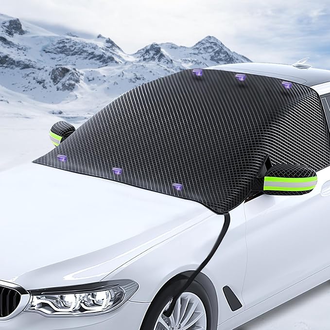 Car Windshield Snow Cover for Land Rover Range Rover Sport | S/SE/HSE Dynamic/Autobiography Dynamic, Magnetic Anti-Snow Cover Winter Frost Shield with Side Mirror Covers Front Windshield Cover