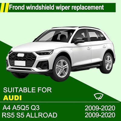 ZIXMMO® Wiper Blades:2-Pack Windshield Wipers for Audi A4 Q5 Q3 A5 RS5 S5 allroad 2009-2020-All-Season Beam Design-Exact Fit Replacement for Audi Cars (25"/20")