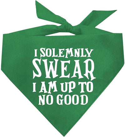 I Solemnly Swear I Am Up to No Good Dog Bandana (Green, XS 1101)