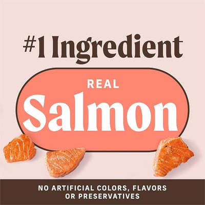 Merrick Power Bites Salmon Recipe Healthy Dog Treats, Real Salmon Grain-Free Dog Snacks, 6 oz Bag