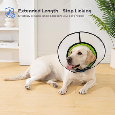 Avont Dog Cone Collar After Surgery, Alternative Adjustable Elizabeth Cone for Medium Large Dogs, Comfy Breathable Pet Recovery Collar to Stop Licking -Blue(S)