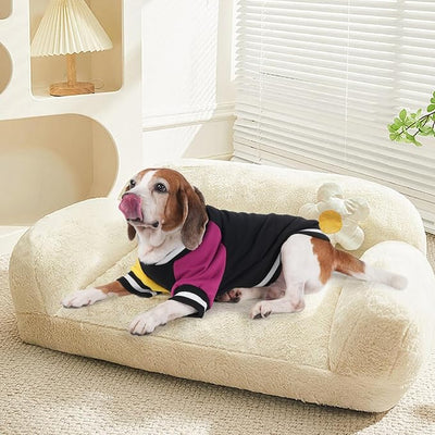 Cute Dog Sweater - Stretchy Dog Pullover Sweatshirt,Soft and Warm Winter Clothes for Boy & Girl Dogs,Suitable for Puppies & Adult Dogs (Black+Yellow+Purple, X-Small)