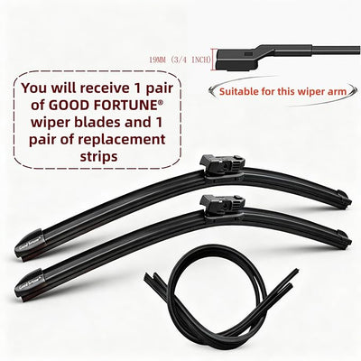Good Fortune 24"+24"Graphene Coating windshield Wiper Blades Top Lock 2Pack | car Beam Blade|sk6 High Carbon Steel Core|Reusable Frame+2 Refills|for Toyota Tundra 2022-2025 for Jeep Wagoneer 2022-2025