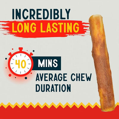Canine Chews 8-9" Chicken Coated Dog Rawhide Retriever Rolls (15 Pack) - Chicken Rawhide Bones for Large Dogs - 100% USA-Sourced Chicken Coated Dog Rawhide Chews - Healthy Dog Dental Chew Rawhides