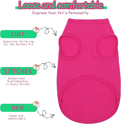 Paiaite Dog Clothes Fashionable Sleeveless Pet Vest: 'Little Miss Sassy' Printed Cotton Dog Shirt, Ideal for Small, Medium, and Large Breeds, Ensuring Comfort and Breathability Blue XL