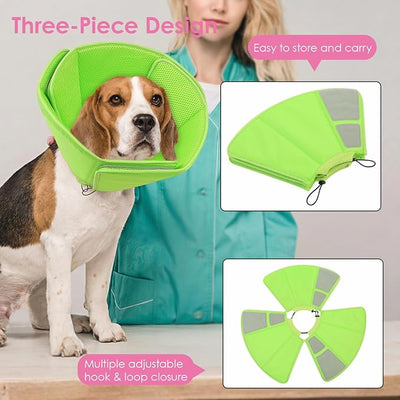AOFITEE Soft Dog Cone Collar Anti-Licking, Dog Cone Alternative After Surgery, Elizabethan Cones for Large Dogs Post-Surgery, Neuter Recovery Pet Dogs E-Collar(Green,X-Large)