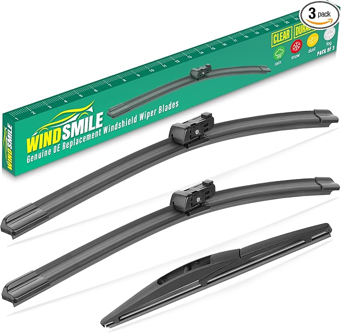 24" 19" 10" Windshield Wiper Blades Replacement for Honda CRV CR-V 2023 2024 2025 Premium All Weather Front Rear Wipers Set - OEM Quality (Pack of 3)