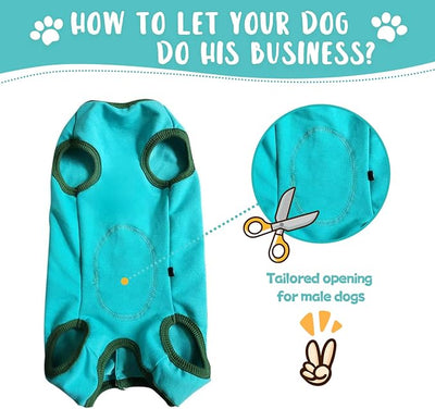 Dog's Recovery Suit Post Surgery Shirt for Puppy, Small Dog Surgical Recovery Suit for Female Male Dogs, Dog Onesie Protect Surgical Wound(Blue-xs)