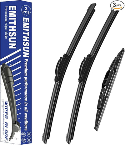 EMITHSUN® Windshield Wipers: Wiper Blades Replacement for Honda CRV CR-V 2002-2006 - Streak-Free & Quiet Visible Clarity While Driving - Exact Replacement for Honda Cars (3 Pack - 21"+20"+10")