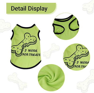 hoyuwak 8 Pieces Pet Shirts Funny Dog Printed Clothes Breathable Cool Puppy Sleeveless Vests for Summer