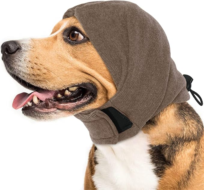 Dog Calming Hoodie No Shake Ear Wraps for Dogs, Quiet Head Covers for Noise Reduction & Anxiety Relief, Dog Ear Covers Muffs Head Wraps for Bath Hematoma Grooming Firework Force Drying