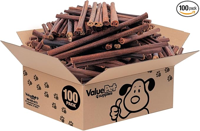 ValueBull Collagen Sticks for Dogs, 12 Inch Thick Chews, Natural Long-Lasting Dog Treats, 100 Count Bulk Pack - Supports Joints, Skin & Coat with Chondroitin & Glucosamine