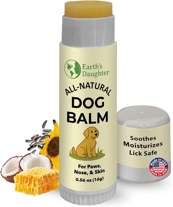 Earth’s Daughter Dog Paw Balm Big 0.56 oz – Organic Paw & Nose Protector with Beeswax, Coconut & Calendula – Itch Relief & Natural Skin Care for Dogs & Puppies – Travel Essential