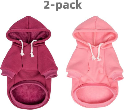 2-Pack Dog Hooded Sweaters & Jackets - Soft Dog Clothes Hoodie for Small/Medium/Large Dogs & Cats | All-Season Comfort & Fit, Stylish Pet Shirts Apparel & Accessories (Pink, Purple, XX-Large)