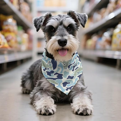 KEIAHUAN Fish Camo Dog Bandanas Reversible Washable Puppy Triangle Scarfs Cat Bandanas Adjustable Soft Pet Accessories Grooming Supplies