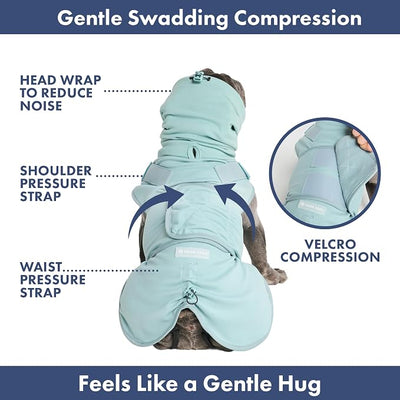 Spark Paws Anxiety Relief Vest for Dogs – Gentle Compression Dog Anxiety Suit, Calming Wrap for Separation Anxiety, Thunder, Fireworks, Suitable for Small Medium and Large Breeds - Teal - Size M