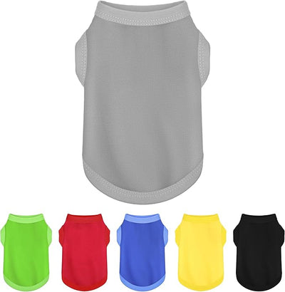 Elevate Your Dog's Fashion Quotient with Colorful and Breathable Sleeveless Cotton Shirts! Perfect Pet Apparel for Small to Medium Dogs Gray M