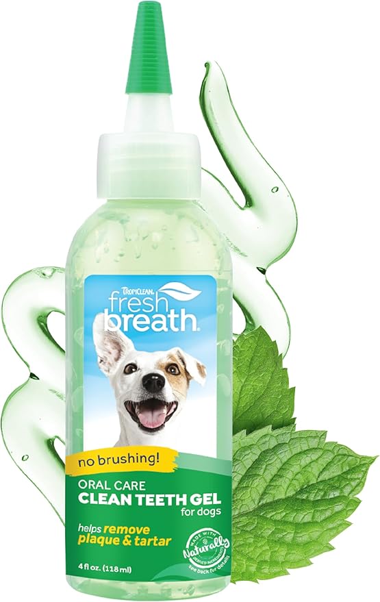 Fresh Breath Dog Toothpaste for Teeth Cleaning, Breath Freshener, Easy to Use Plaque & Tartar Remover Gel, No Toothbrush Needed, 4oz.