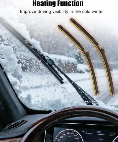 Heated Windshield Wiper Fit for Mercedes-Maybach S450 S550 S550e S560 S600 S63 S65 AMG 2014-2020, Front Heated Wiper Blade Replace A2228201145 2228201145 222-820-11-45