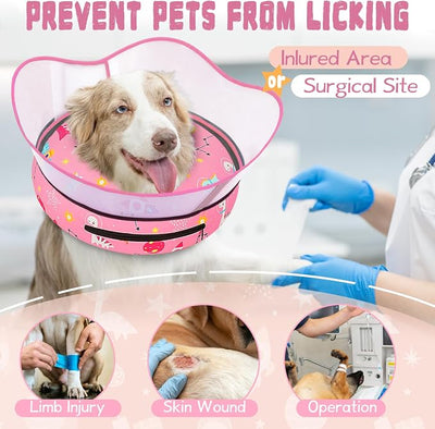 Elevated Inflatable Dog Cone Collar to Stop Licking, Dog Donut Collar After Surgery, Soft Dog Cone Alternative for Small Medium Large Dogs