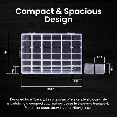 Budreu 8pack 36 Grids Plastic Clear Organizer Box bead Storage Containers with Adjustable Dividers for Craft Jewelry Fishing Tackles Parts Storage with 8 Sheets Label Stickers