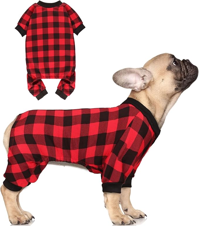 Dog Fleece Sweater Buffalo Plaid Clothes Small Dog Sweater Soft Thickening Warm Puppy Clothes Sweaters for Dogs Girl & Boy(XS)