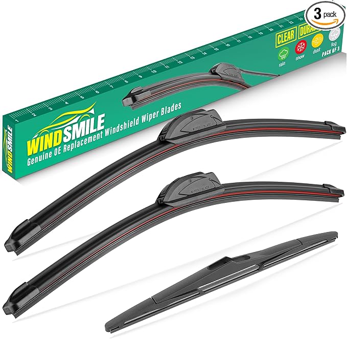 15" 15" 13" Windshield Wiper Blades Replacement for Jeep Wrangler 2007-2017 / Jeep Wrangler JK 2008-2018 Premium All Weather Front Rear Wipers Set - OEM Quality (Pack of 3)
