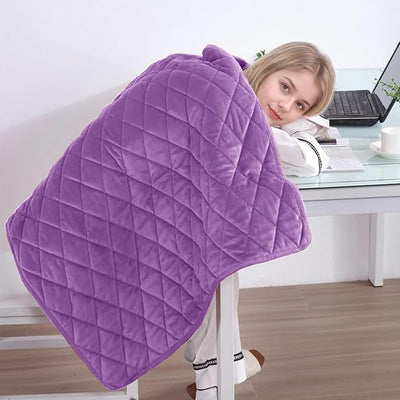Portable Heated Blanket Soft Warm Heated Lap Rechargeable Electric Throw for Camping Car Travel Use No Battery