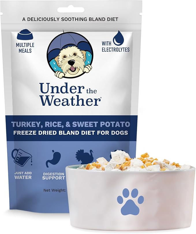 Bland Diet for Dogs | Easy to Digest for Sick Dogs |Always Be Ready| Contains Electrolytes - All Natural Freeze Dried 100% Human Grade Meats| 1 Pack- Rice Turkey & Sweet Potato - 6oz