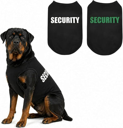 Upgraded Dog Security Shirt Vest for Puppy, Cat, and Dog, Cotton Technical Fabric with Fluorescent Printing, Large Medium Small (E8XL, Black)