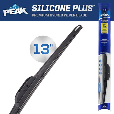 PEAK Silicone Plus 13" All-Weather Hybrid Windshield Wiper Blade, Premium Replacement Front Windshield Wiper Blade with Universal Connector, Pack of 1