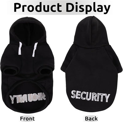 SAWMONG Dog Security Hoodie,Flannel Pet Hooded Sweater with Hat Puppy Pullover Sweater Shirt,Dog (Black,L)