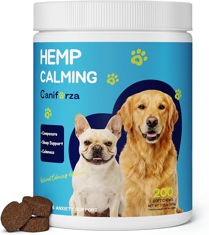 Calming Chews for Dog, Helps Support Relaxation & Stress Relief for Separation, Thunder & Travel, with Melatonin, Natural Soft & Tasty Chews, 200 Count