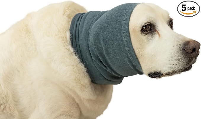 Soothing Dog Ear Cover Noise Anxiety Dog Ear Muffs Noise Protection Snood for Bath Blue M