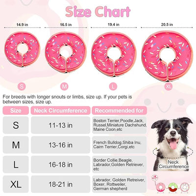 BEAUTYZOO Dog Cone Alternative After Surgery for Large Medium Small Dogs, Soft Inflatable Cone Collar for Dogs Cats, Dog Neck Donut E Collar Dogs Recovery Collar to Stop Licking, Strawberry Pink, XL