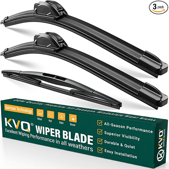 Windshield Wiper Blades Replacement for Jeep Wrangler JL 2018 2019 2020 2021 20222 2023 Original Factory Quality Front Rear Wiper Blade Set - 16" 16" 12" (Set of 3)