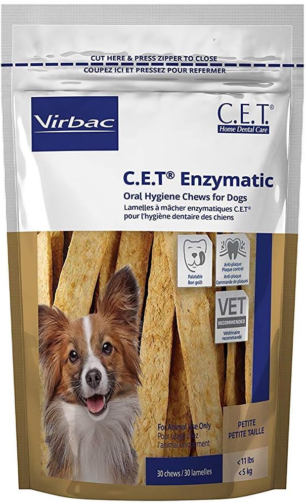 C.E.T. Enzymatic Oral Hygiene Chews, Small Dog, 30 Count,Beef,0.65 pounds