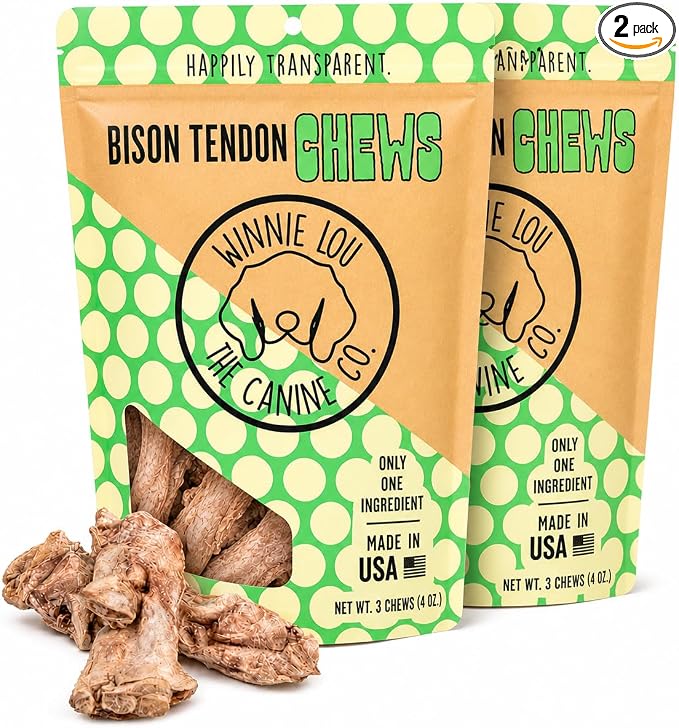 Bison Tendon Chews (2 Pack) | Freeze-Dried, Single Ingredient, Fully Digestible