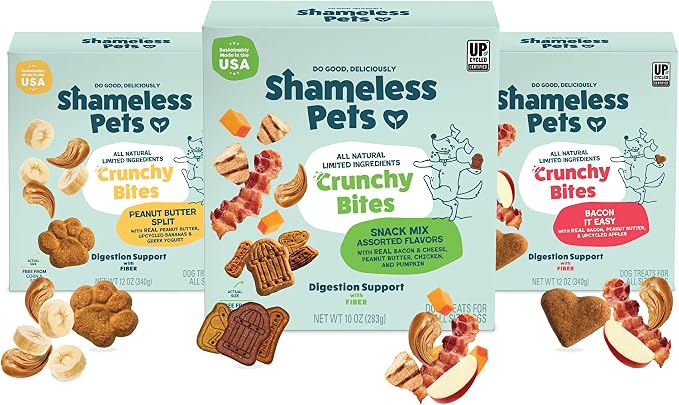 Crunchy Dog Treats - Variety Pack 3 Boxes - Healthy Dog Biscuits & Cookies Treats for Small, Medium, and Large Dogs - Made in The USA - Free from Corn & Soy