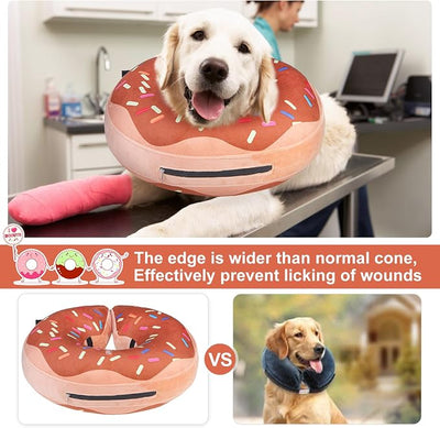 BEAUTYZOO Dog Cone Alternative After Surgery for Large Medium Small Dogs, Soft Inflatable Cone Collar for Dogs Cats, Neck Donut E Collars Dog Recovery Collar to Stop Licking, Chocolate Brown, L