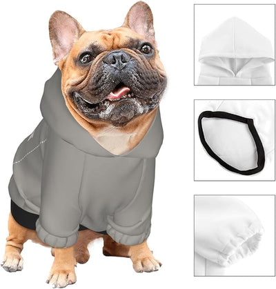Personalized Chihuahua Dog Hoodie, Custom Pet Warm Sweatshirt Costume with Name Number Photo, Customize ID Clothes for Pupppy Kitten Dogs Cats, Grey, L