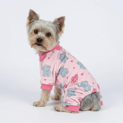 Fitwarm Elephant Fleece Dog Pajamas, Cozy Winter Clothes for Small Dogs Girl, Cute Pet Outfit, Pink, Blue, Small