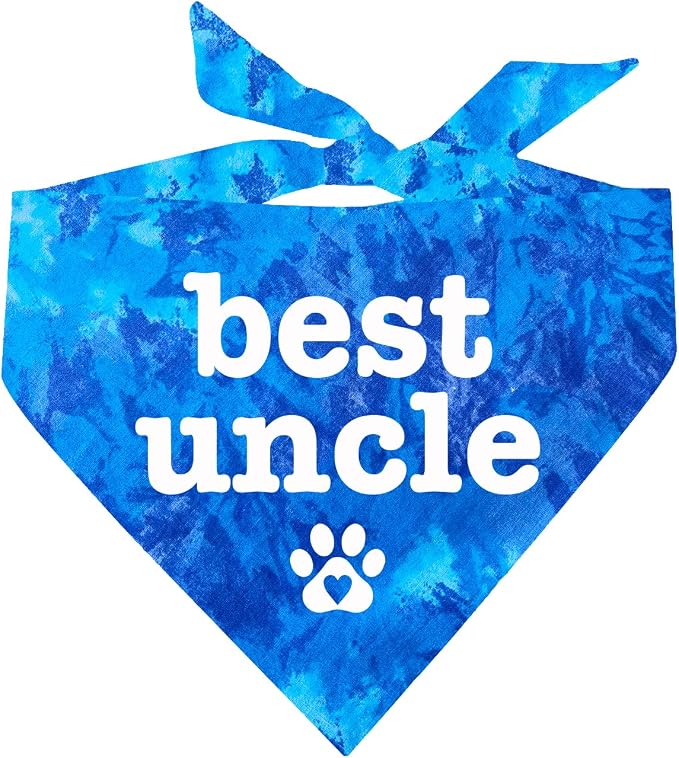 Best Uncle Father's Day, Valentine's Day, Birthday Dog Bandana (Royal Scrunch, OS588)
