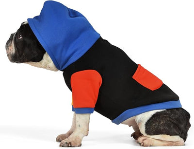The Dodo Dog Hoodie, Black Colorblock, Size Medium; Everyday Apparel for Dogs, Cute Dog Sweatshirt, Cute Clothes