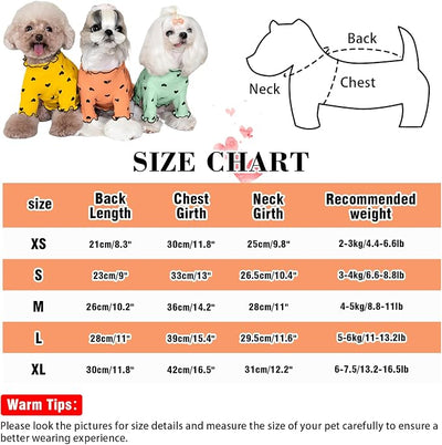 Pet Clothes for Small Dogs Cat Summer Fall Heart Print Shirt Stretchable Ruffle Long Sleeve Outfits for Chihuahua Schnauzer Shih Tzu Yorkie (Orange, Large)