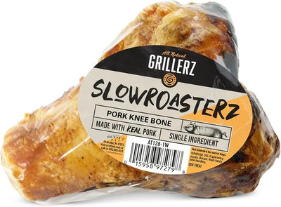 Grillerz Pork Knee Bone, 1 Count, Pork Bones for Dogs, Rawhide Free, Dog Chew for Healthy Teeth & Gums, High Protein, Easy to Digest, Long Lasting, Natural Treats for All Breeds