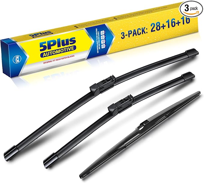5 PLUS Custom-Fit Wipers fits Toyota Prius 2016-2022 Windshield Wipers | 28"+16"+16" Front Rear Wipers Set,OEM Original Equipment Replacement,All-Seasons,Streak-Free Wiping,Quiet Clear Visibility