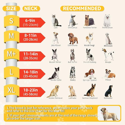 Upgraded Inflatable Dog Cone Collar with Transparent Anti-Licking Shield, Adjustable Elizabethan Collar for Medium Large Dogs, 2-in-1 Design with Detachable Shield and Soft Padding (M+, Grapefruit)