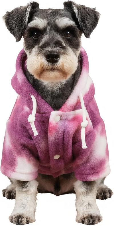Mklhgty Tie Dye Dog Hoodie, Winter Coat for Small Dogs - Ultra-Soft Adjustable Warm Hood, Breathable Comfort Fabric for Daily Use